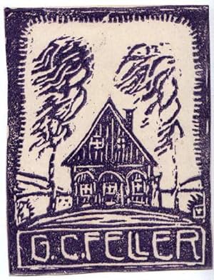 Imagen del vendedor de Exlibris fr G.C.Feller. Holzschnitt von Fritz Teichert. a la venta por Antiquariat Heinz Tessin
