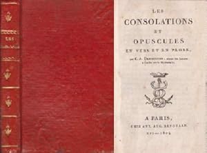 Bild des Verkufers fr Les Consolations et Opuscules en Vers et en Prose. zum Verkauf von Antiquariat Heinz Tessin