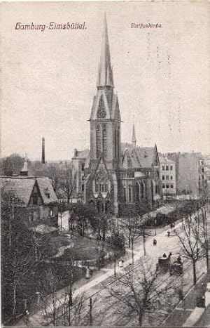 Bild des Verkufers fr Christuskirche. Ansichtskarte in Lichtdruck. Abgestempelt Hamburg 09.02.1915. zum Verkauf von Antiquariat Heinz Tessin