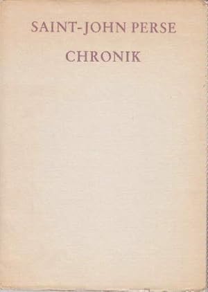 Seller image for Chronik. Aus dem Franzsischen bertragen von Friedhelm Kemp. for sale by Antiquariat Heinz Tessin