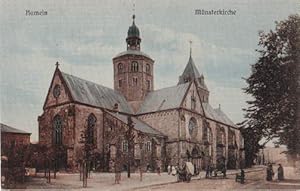 Bild des Verkufers fr Mnsterkirche. Ansichtskarte in farbigem Lichtdruck. Ungelaufen. zum Verkauf von Antiquariat Heinz Tessin