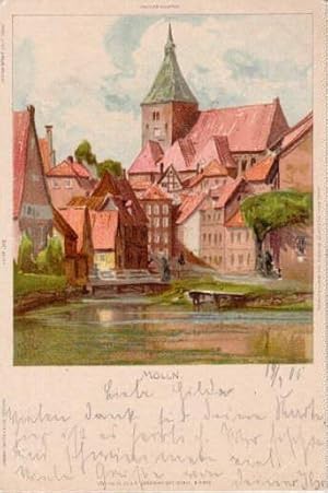 Farbige Ansichtskarte nach einem Aquarell. Abgestempelt Mölln 19.07.1905.