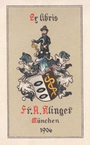 Exlibris für Fr.A. Klinger. Farbiger Klischéedruck.