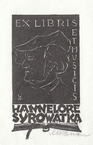 Exlibris für Hannelore Syrowatka. Holzschnitt von Leopold Hofmann, unten rechts mit Bleistift sig...
