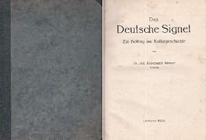 Seller image for Das Deutsche Signet. Ein Beitrag zur Kulturgeschichte. Mit 98 Textabbildungen. for sale by Antiquariat Heinz Tessin