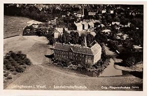 Bild des Verkufers fr Landwirtschaftsschule. Orig.-Fliegeraufnahme. Ansichtskarte in Photodruck. Ungelaufen. zum Verkauf von Antiquariat Heinz Tessin