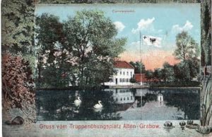 Gruss von Truppenübungsplatz Alten-Grabow. Ansichtskarte in farbigem Lichtdruck. Abgestempelt Dör...