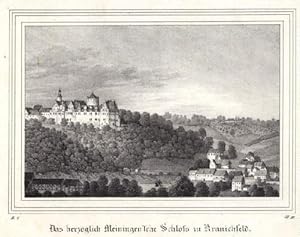 Das herzoglich Meiningen`sche Schloß zu Kranichfeld. Lithographie aus Saxonia.