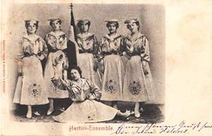 Hartini-Ensembel. Postkarte in Lichtdruck. Abgestempelt 31.08.1899.
