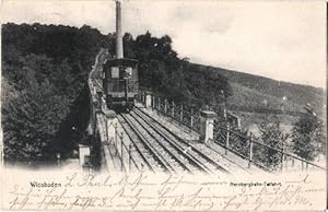Neroberg, Talfahrt. Ansichtskarte in Lichtdruck. Abgestempelt Wiesbaden 29.08.1904.