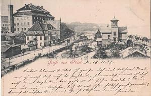 Seller image for Gruss aus Kiel. (Schlo mit Seegarten). Ansichtskarte in Lichtdruck: Abgestempelt Kiel 20.11.1897. for sale by Antiquariat Heinz Tessin