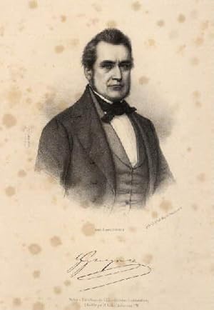 Bild des Verkufers fr Erster Prsident des Frankfurter Parlaments. Kreide-Lithographie von F.Hickmann nach einer Photographie von Biow. zum Verkauf von Antiquariat Heinz Tessin