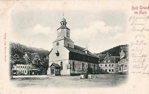 Bild des Verkufers fr Teilansicht mit Kirche. Ansichtskarte in Lichtdruck. Abgestempelt Grund 08.06.1901. zum Verkauf von Antiquariat Heinz Tessin