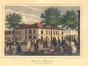 St.Pauli - Urania Theater in der Vorstadt St.Pauli. Kolorierte Federlithographie bei Deppermann u...