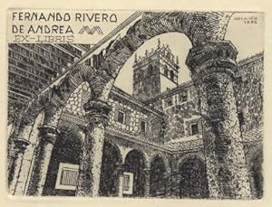 Imagen del vendedor de Exlibris fr Fernando Rivero de Andrea. Original-Radierung von Rogelio P.Vizcaino. a la venta por Antiquariat Heinz Tessin