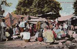 Imagen del vendedor de Bazar in Burmah. Ansichtskarte in farbigem Lichtdruck. Ungelaufen. a la venta por Antiquariat Heinz Tessin