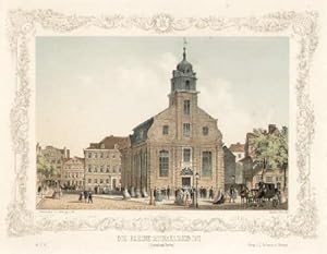 Die Kleine Michaeliskirche (Katholische Kirche). Kolorierte Lithographie mit ornamentaler Bordüre...