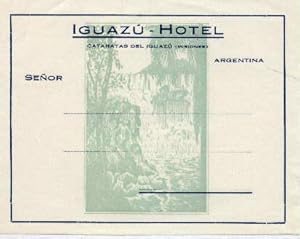 Bild des Verkufers fr Iguaz-Hotel, Cataratas del Iguaz (Misiones) Argentina. In zwei Farben gedruckt. zum Verkauf von Antiquariat Heinz Tessin