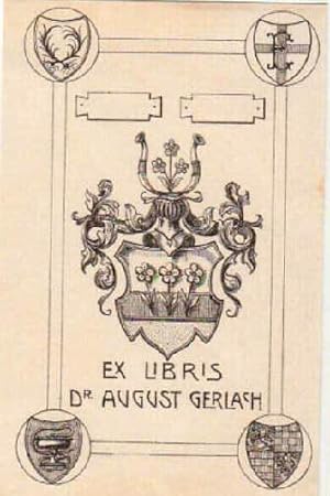 Exlibris für Dr.August Gerlach. Klischéedruck von August Gerlach.