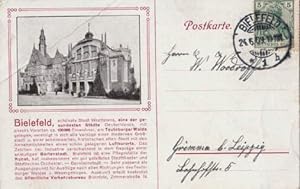 Ansichtskarte in Lichtdruck mit Text. Abgestempelt Bielefeld 24.06.1909.