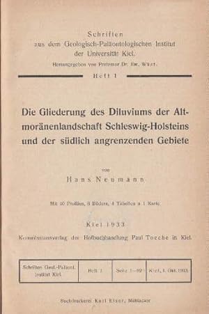 Bild des Verkufers fr Die Gliederung des Diluviums der Altmornenlandschaft Schleswig-Holsteins und der sdlich angrenzenden Gebiete. Mit 10 Profilen, 8 Bildern, 4 Tabellen und 1 Karte. zum Verkauf von Antiquariat Heinz Tessin