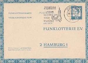 Bundesrepublik. 15 Pfennig. Verkaufspreis 70 Pfennig. Ganzsache abgestempelt Itzehoe 14.01.1965.