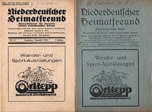 Bild des Verkufers fr Niederdeutscher Heimatfreund. Monatsbltter fr Freunde unserer Niederdeutschen Heimat. Dritter Jahrgang Nr 8. Dabei : dto. Vierter Jahrgang Nr. 2. zum Verkauf von Antiquariat Heinz Tessin