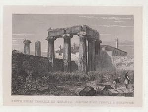 Reste eines alten Tempels zu Corinth. Stahlstich auf aufgewalztem Japanpapier (nach C.Frommel).