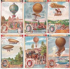 Image du vendeur pour Die Luftschiffahrt. 6 Bilder in Chromolithographie mit bedruckter Rckseite. mis en vente par Antiquariat Heinz Tessin