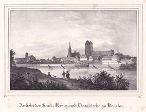 Ansicht der Sand-, Kreuz- und Domkirche. Kreidelithographie aus Borussia.