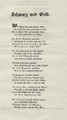 Imagen del vendedor de Schwarz und Gelb. (Gedicht). a la venta por Antiquariat Heinz Tessin