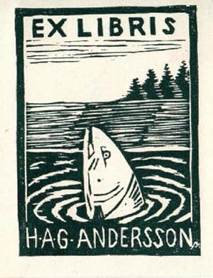 Seller image for Exlibris fr Hag Andersson. Holzschnitt von Sven Aage Mollerup. for sale by Antiquariat Heinz Tessin