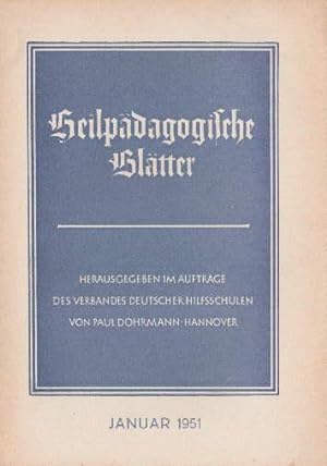 Imagen del vendedor de Heilpdagogische Bltter. a la venta por Antiquariat Heinz Tessin