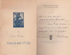 Imagen del vendedor de Kampf und Stille. Das ausgewhlte lyrische Werk. a la venta por Antiquariat Heinz Tessin