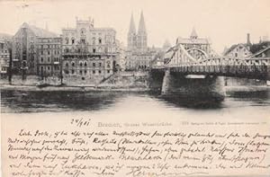 Seller image for Grosse Weserbrcke. Ansichtskarte in Lichtdruck. Abgestempelt Bremen 24.09.1901 for sale by Antiquariat Heinz Tessin