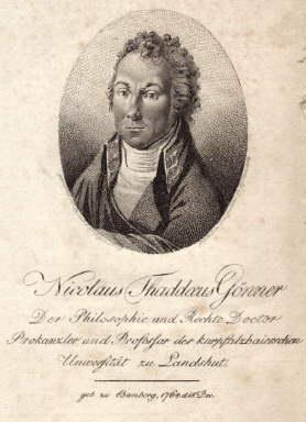 Imagen del vendedor de Philosoph und Jurist, 1790 in Ingolstadt, ab 1800 Prokanzler und Professor de kurpflzischen Universitt zu Landshut, 1812 Direktor am Appellationsgericht in Mnchen, ab 1820 Staatsrat. Punktier-Kupferstich von Laurens nach Bouilot a la venta por Antiquariat Heinz Tessin