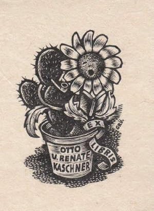 Bild des Verkufers fr Exlibris fr Otto und Renate Kaschner. Holzschnitt von Ernst Grnewald. zum Verkauf von Antiquariat Heinz Tessin