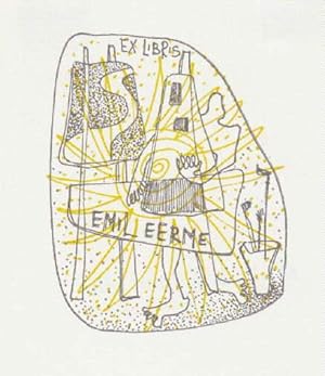 Bild des Verkufers fr Exlibris fr Emil Eerme. Zweifarbiger Holzschnitt von Marie Elise Leborini. zum Verkauf von Antiquariat Heinz Tessin