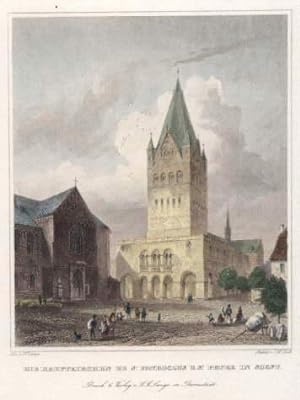 Die Hauptkirchen St.Patroclus und S.Peter. Kolorierter Stahlstich von J.M.Kolb nach J.F.Lange.