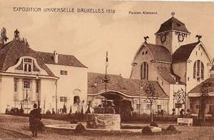 Bild des Verkufers fr Exposition Universelle Bruxelles 1910. Pavillon Allemand. Ansichtskarte in Lichtdruck. Ungelaufen. zum Verkauf von Antiquariat Heinz Tessin