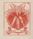 Bild des Verkufers fr Exlibris fr G.H.M. Farbiger Klischedruck von Hermann Hirzel. zum Verkauf von Antiquariat Heinz Tessin