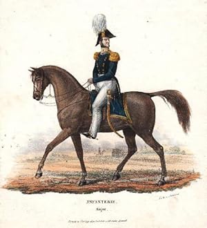 Infanterie. Major. Kolorierte Lithographie von August Achilles.