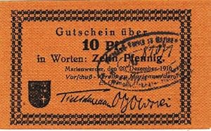 Gutschein über 10 Pfennig.