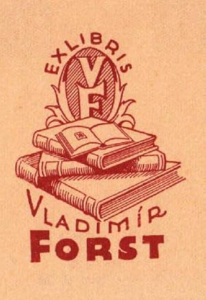 Bild des Verkufers fr Exlibris fr Vladimir Forst. Klischedruck von Jaro Beran. zum Verkauf von Antiquariat Heinz Tessin