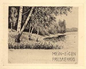 Exlibris für Frieda Ehrig. Original-Radierung von Helma Fischer-Oels.