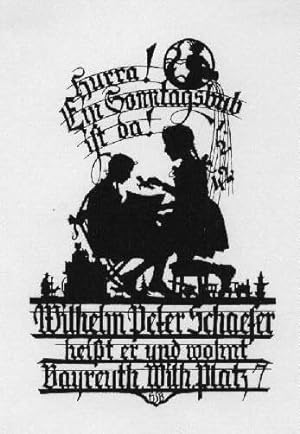 Geburtsanzeige für Wilhelm Peter Schäfer (1.2.1942, Sohn von Hans schäfer). Klischeedruck nach ei...