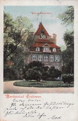 Bild des Verkufers fr Ritzebttel. Schloss. Ansichtskarte in farbigem Lichtdruck. Abgestempelt Cuxhaven 07.07.1907. zum Verkauf von Antiquariat Heinz Tessin