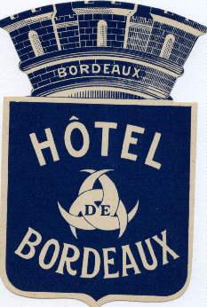 Image du vendeur pour Hotel de Bordeaux. In blau-wei gedruckt. Unbenutzt. mis en vente par Antiquariat Heinz Tessin