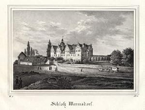 Bild des Verkufers fr Ansicht des Schlosses. Kreidelithographie aus Saxonia. zum Verkauf von Antiquariat Heinz Tessin