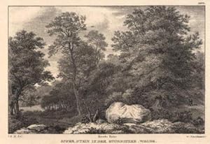 Opfer-Stein in dem Stubnitzer Walde. Lithographie von J.E.Marston bei Speckter & Co.,.